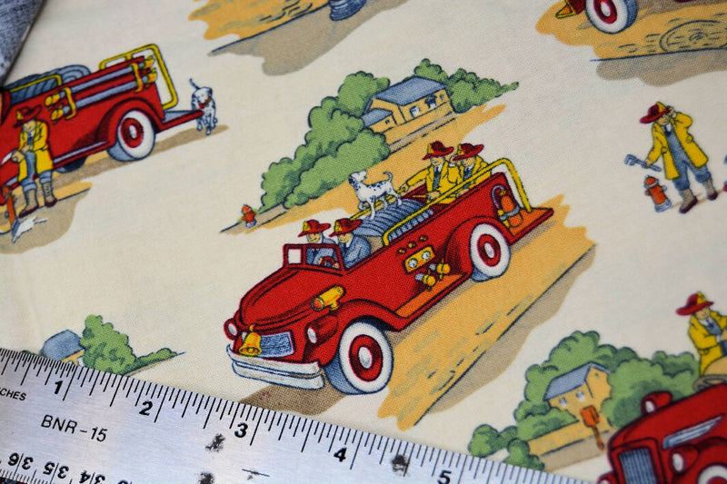 3 pcs coordinating Dalmatian Firehouse fabrics Cottons