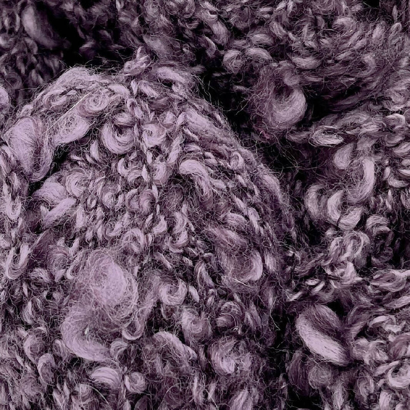 Mystery Purple Wool Blend Boucle Yarn