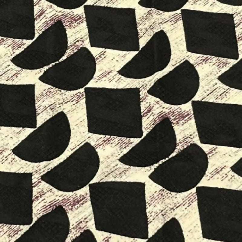 Black and Brown Geometric Print Silk Jacquard 1.25 Yds