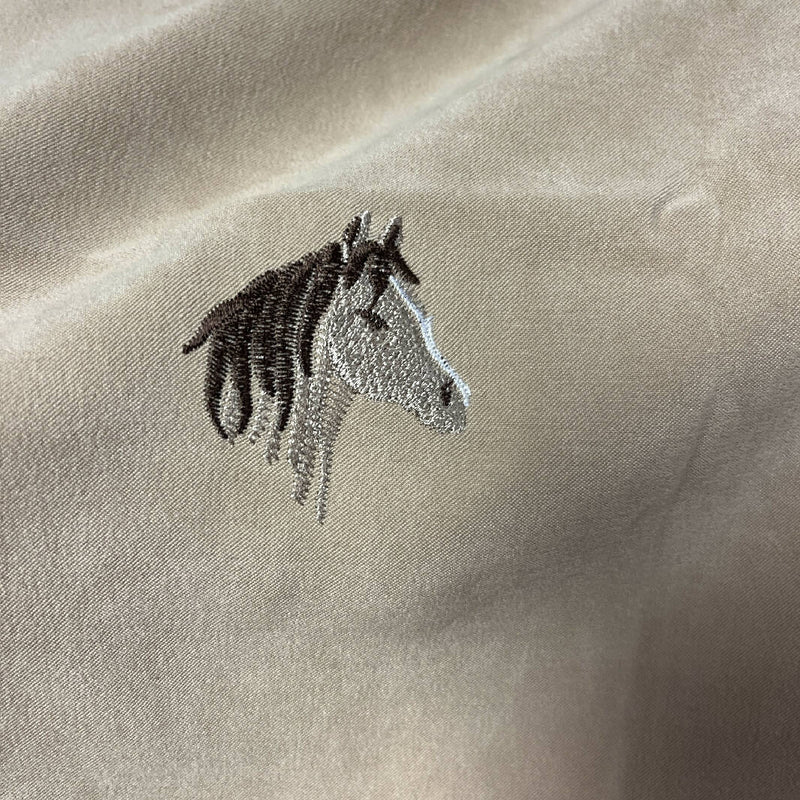 Horse Head Embroidered Synthetic Woven - 1 Yds