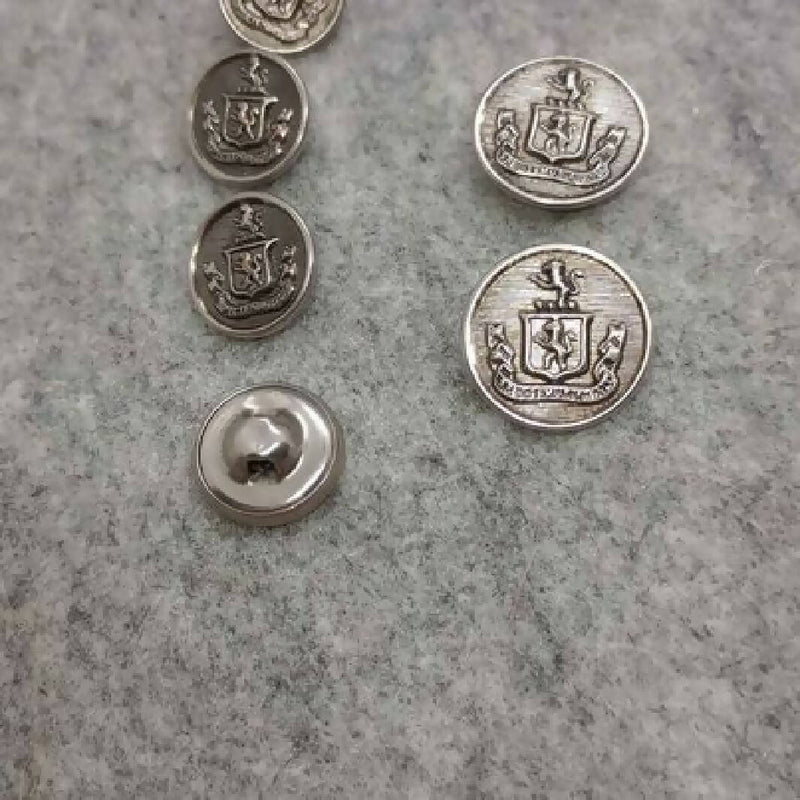 Vintage "Spectemur Agendo" Lion Crest Buttons, Lot of 6