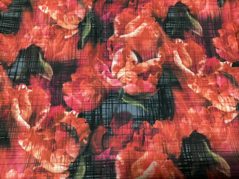 2.3 yds by 58” floral print polyester