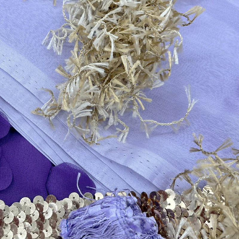 Embellished Purple and Lavender Chiffon With Gold Notions Costume Pack