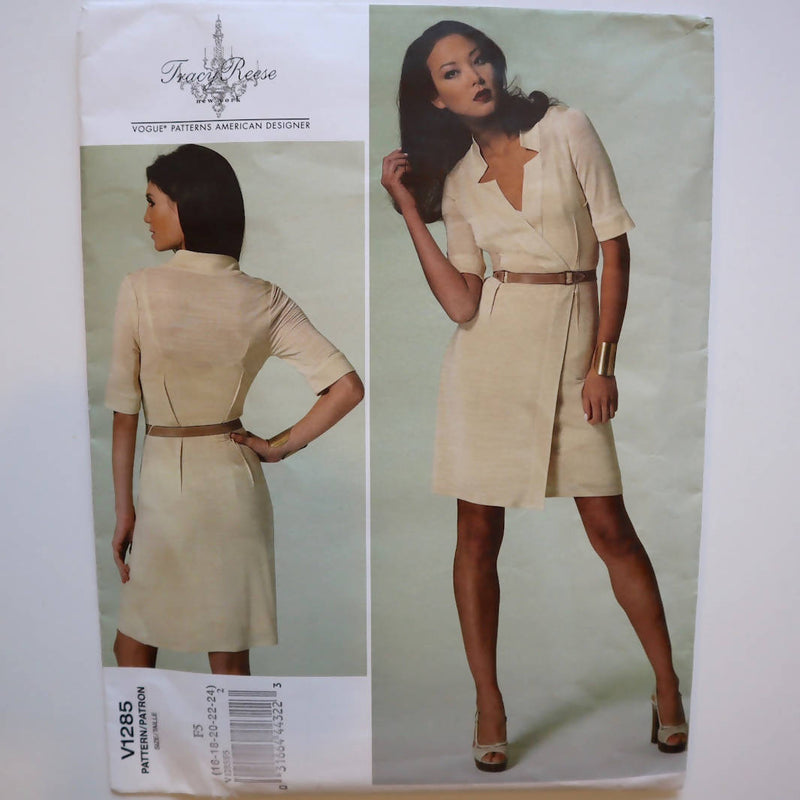 Vogue V1285 Tracy Reese Mock Wrap Dress Size 16-24 UNCUT AND FACTORY FOLDED