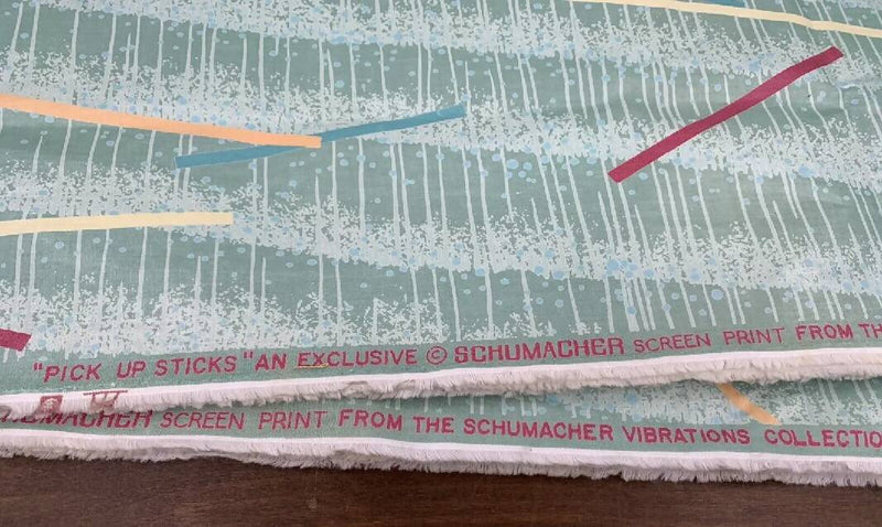 Vintage Schumacher Vibrations Fabric Tony Putnam Pick Up Sticks Chintz 3yrds+15"x54"