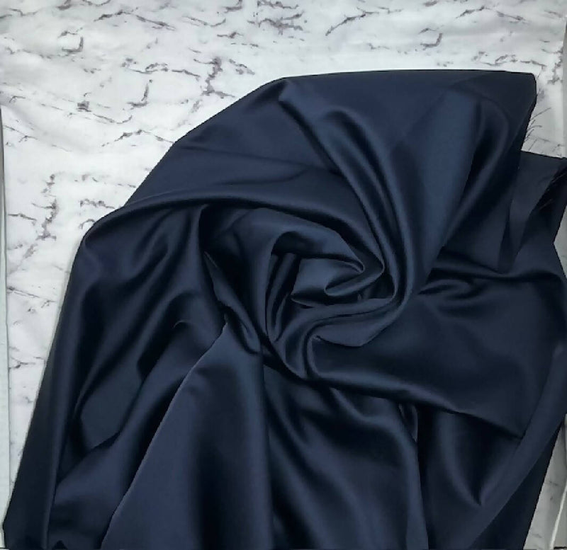 Dark Blue Bridal Satin 7 yards