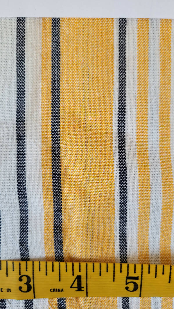 1 yd linen blend striped fabric