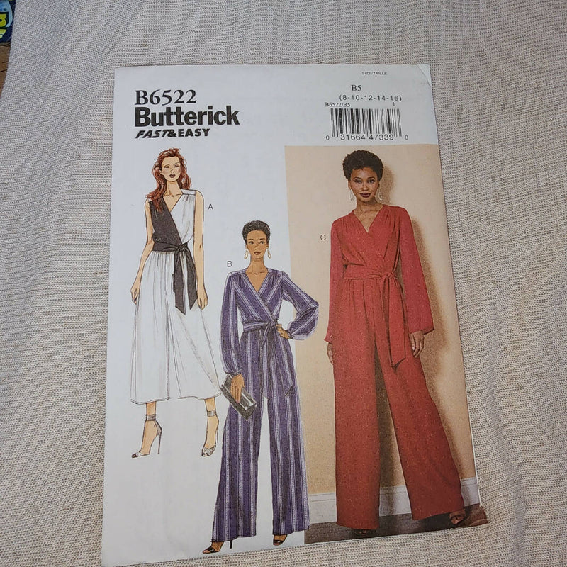 Butterick 6522 - Misses Jumpsuit, UC/FF, SZ 8-16