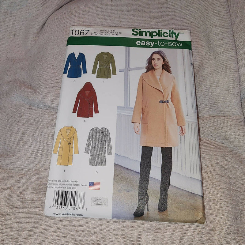 Simplicity 1067 - Misses Coat & Jacket, UC/FF, SZ 6-14