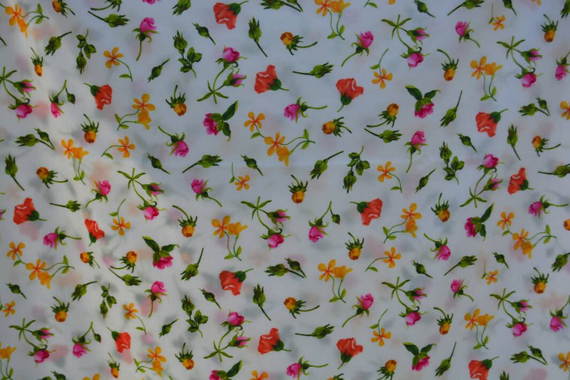 ONE yard spring flowers floral cotton print 44" wide