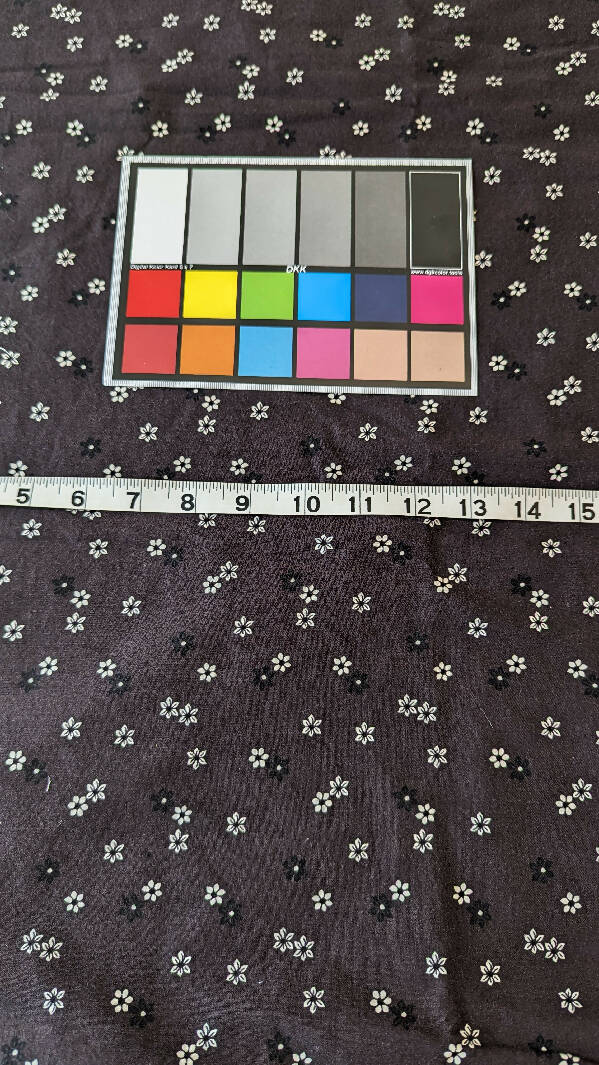 Vera Bradley Dark Gray/Black/White Small Floral Print Stretch Cotton Woven Fabric 54"W - 4 1/2 yds +