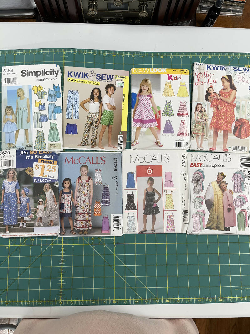 Lot of 8 girls patterns multiple sizes uncut factory fold