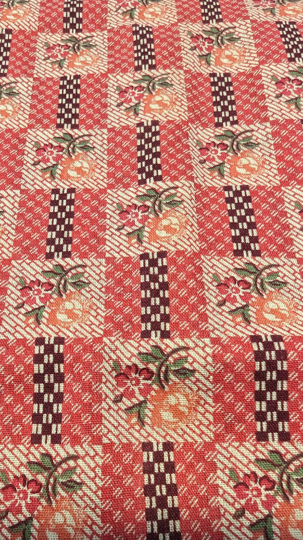 Pink Checkered Floral Stripe Quilting Cotton 44"W - 5 yds