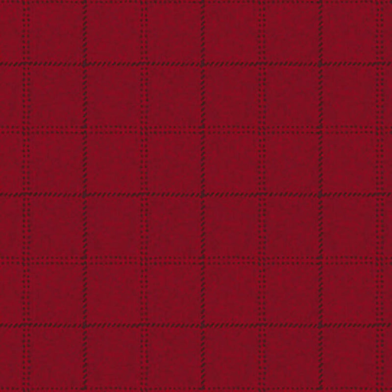 NEW Scrapentance" 2-ply flannel - sold by the HALF YARD - Cranberry Windowpane - 100% cotton garment fabric - Henry Glass
