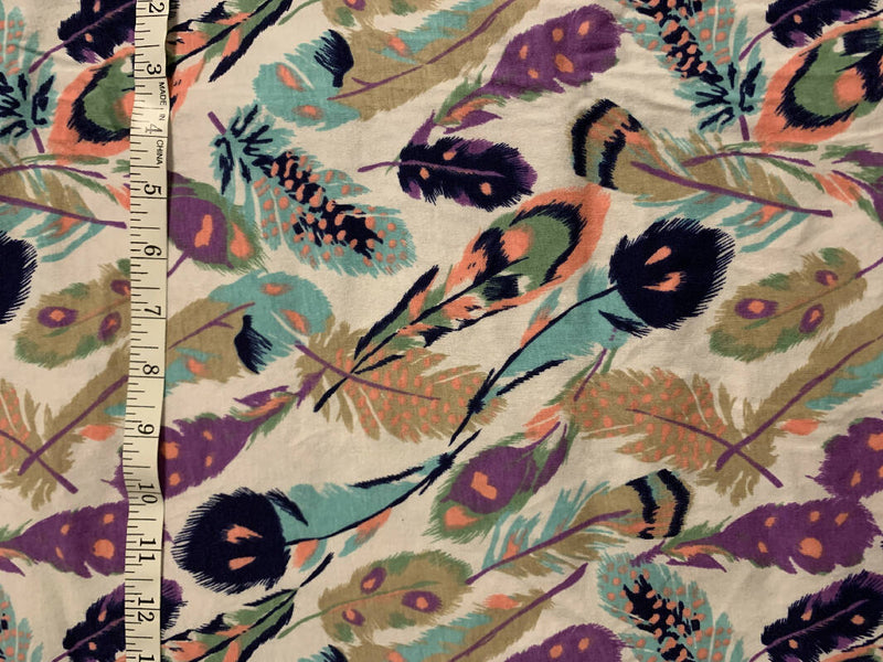 Girl Charlee Cotton Spandex Bundle - Feathers and Fawns, 1.75 yd, 62" wide