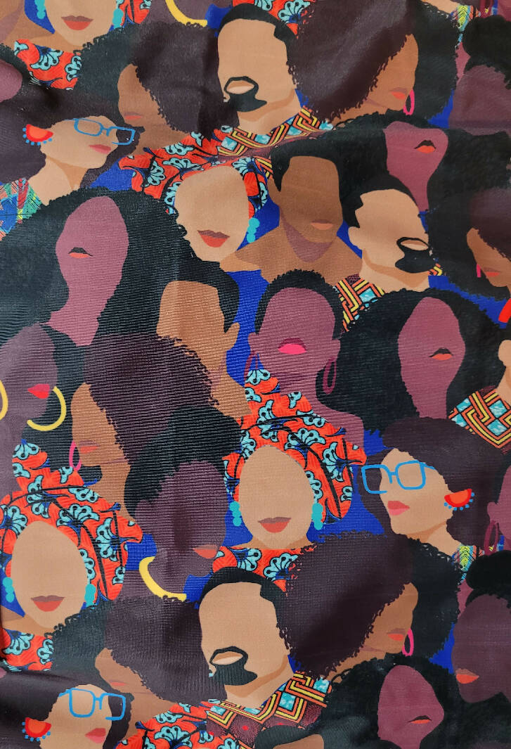 Black History Month (BHM) Faces knit fabric 2 yds