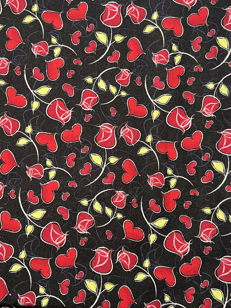 Heart and Rose Cotton 40" by 2 yards