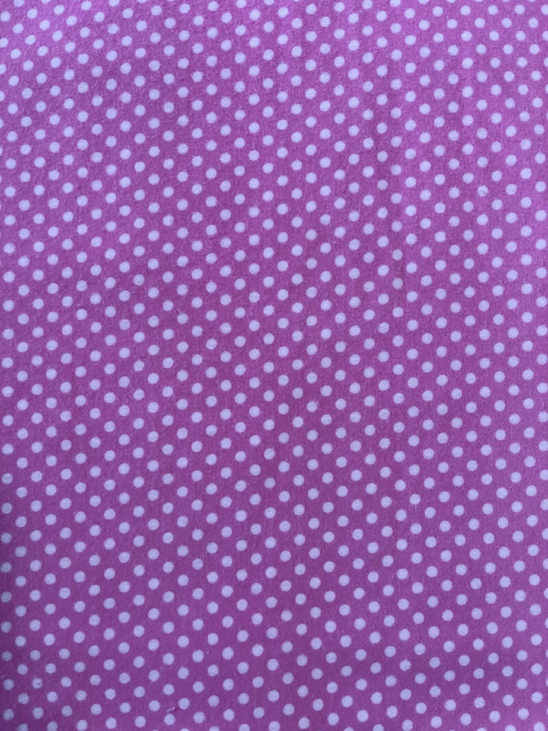 Pink Flannel White Polka Dot Fabric