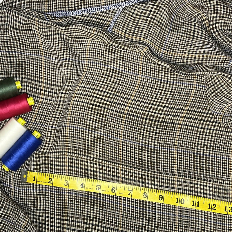 Brown Glen Plaid Rayon Suiting - 3.75 yds