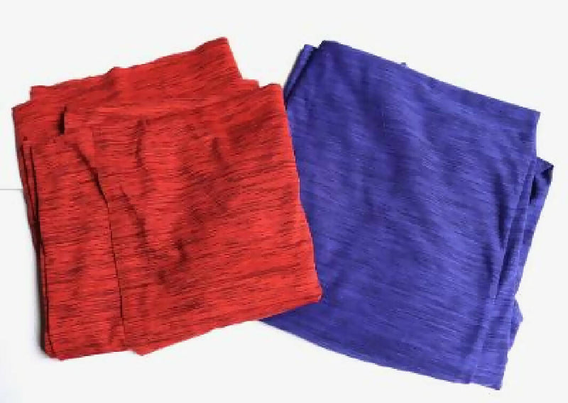 2 Yard Lot Red and Ultraviolet Space Dye High Stretch Athletic Knit
