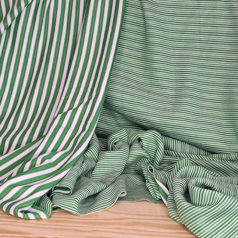 Green Stripe T-Shirt Knit (double sided)