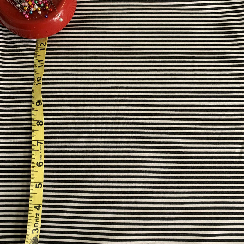 Black & White Stripe Spandex/Lycra Swimwear Fabric, 1.5 Yds, 62" wide
