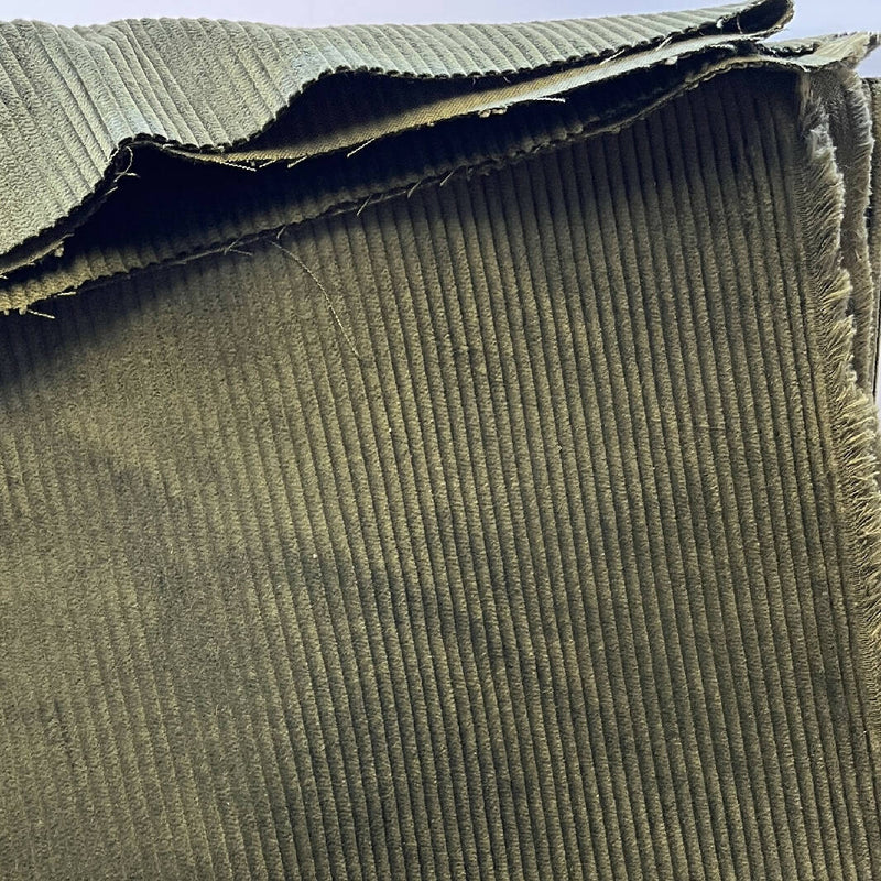 Dark Olive Green Wide Wale Cotton Corduroy - 2.25 Yds