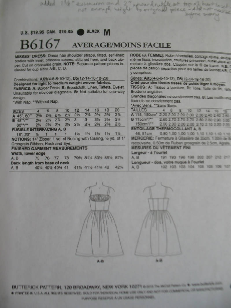 B6167—Gertie Ruched-Bodice Dress with Border-Print Options and CUP SIZES—sz. 12-20, CUT/ Complete
