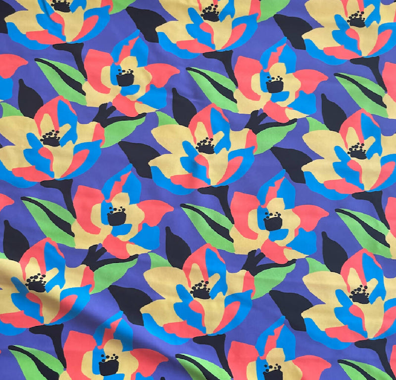 Bright Floral/Tropical Swim Activewear Fabric - 1 yd