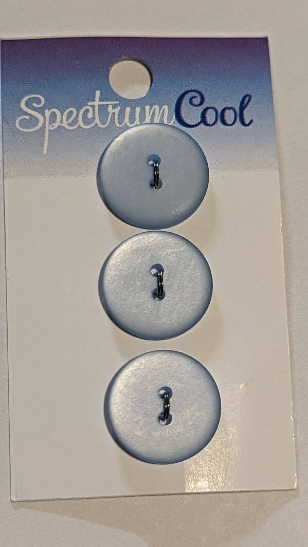 Spectrum Cool Ice Blue 3/4" Carded Buttons - Set of 3