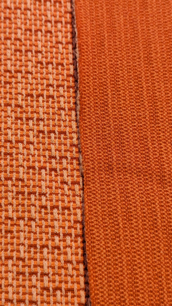 Vintage Coral/Salmon Textured Crimplene Knit Fabric 62"W - 2 yds