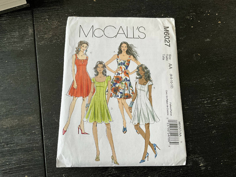 McCall’s M6027 - Misses Dress Pattern, Unopened,US Sizes 6-12