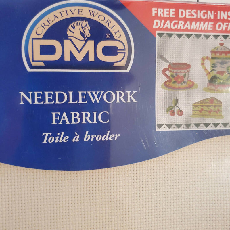 DMC AIDA CLOTH 18 ct cross stitch fabric 14"x 18" nip