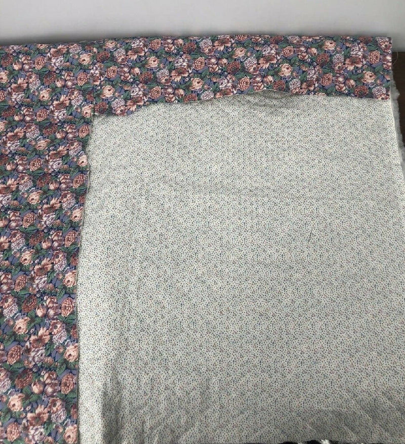 1980s Ozark Calico FabriQuilt Cheaters Quilt Double SidedPadded Floral Fabric