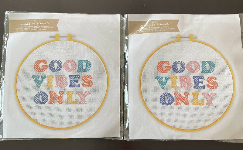 2 NEW, Sealed Counted Cross Stitch Kits - Good Vibes