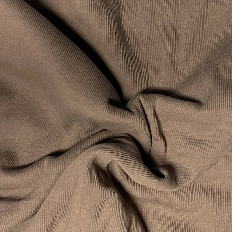 Light Brown Cotton Rib Knit - 2.75 Yds