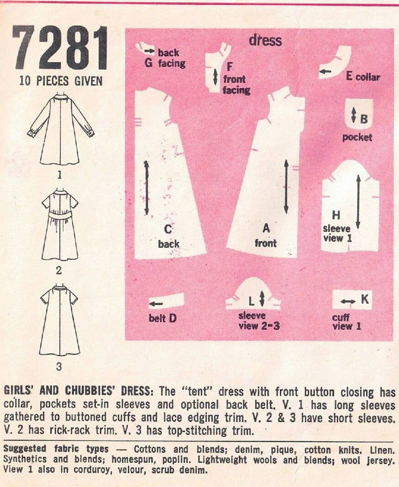 Cut Simplicity 7281 - Vintage Teen Sewing Pattern 1967