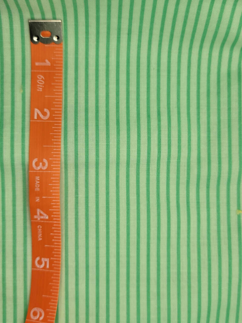 Green and mint green stripe 1 1/2 yards x wof