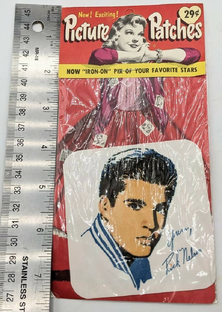Vintage Picture Patches Iron-On Patch of Rick Nelson, In Original Package