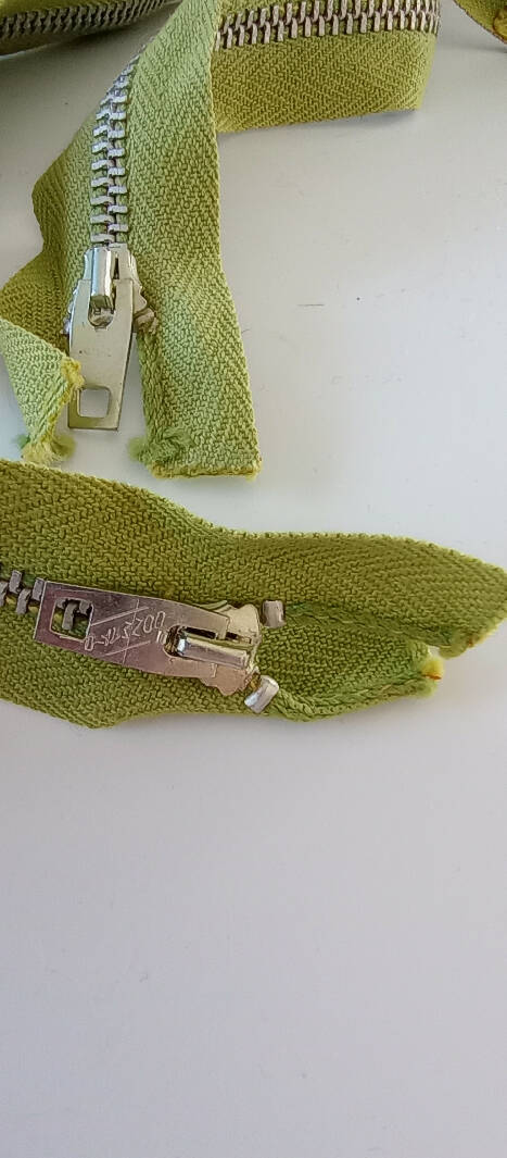 Lot of 5 Olive Color metal 14 in zippers