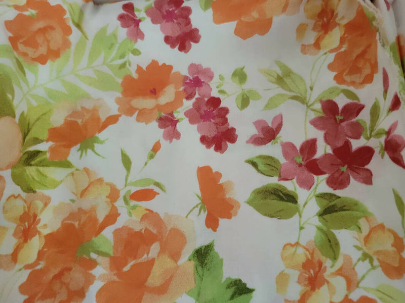 Medium flowers cotton fabric 34" x wof
