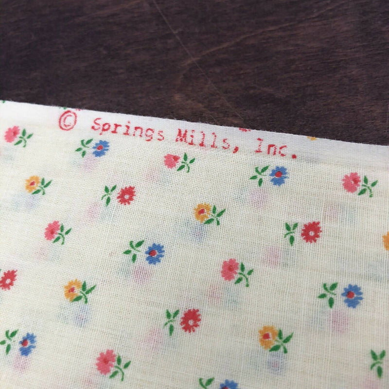 Spring Mills Fabric Pale Yellow Microfloral Print 1 yard +16&