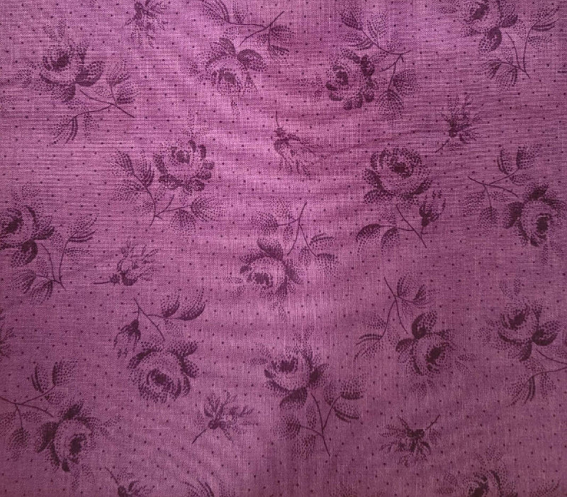 Beautiful Purple Floral Cotton Fabric - 1.5 Yards