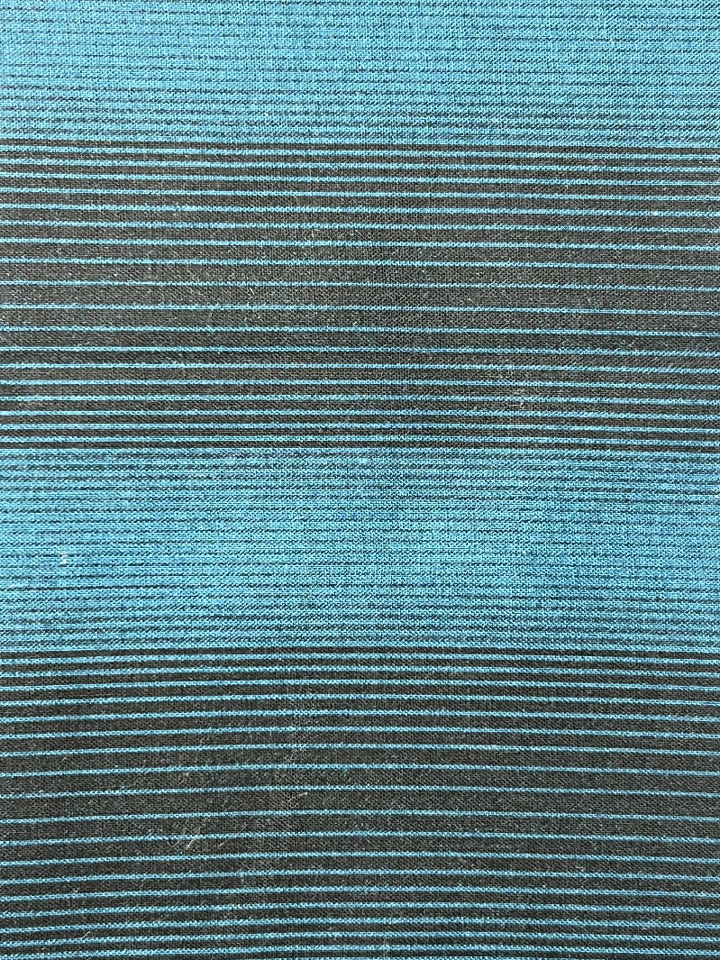 Turquoise and Black Strip Cotton 1 yard