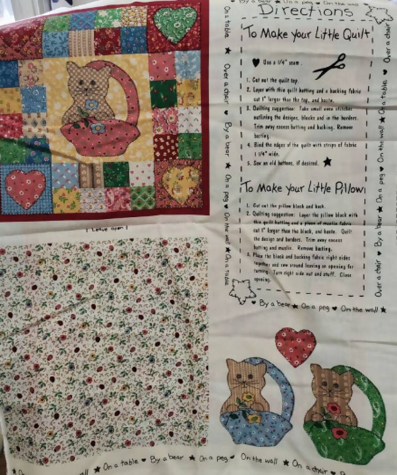 Vintage Kitten Cotton Panels Patterns