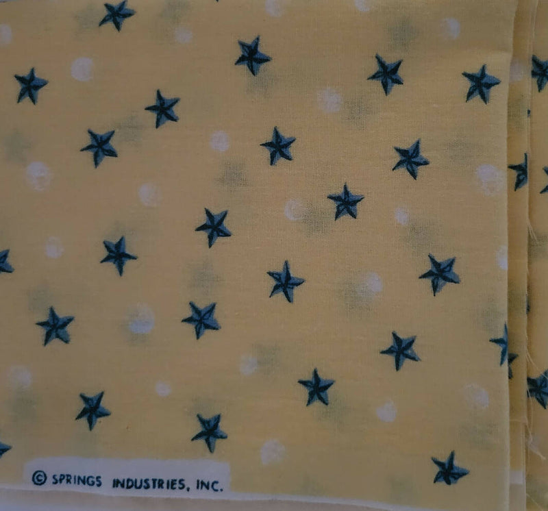 Yellow with Blue stars and white dots 1.5 yards