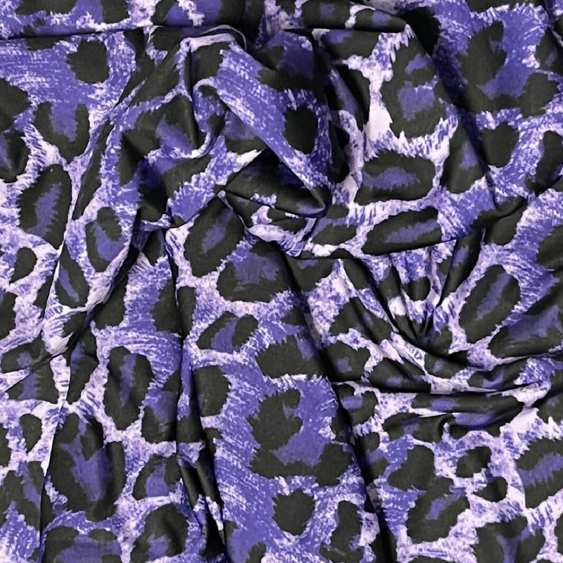 Purple, Black, and Lavender Polyester Lycra Swimsuit Fabric - 2 Yrds