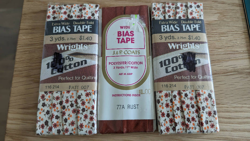 Fall Florals Coordinating Bias Tape - Lot of 3