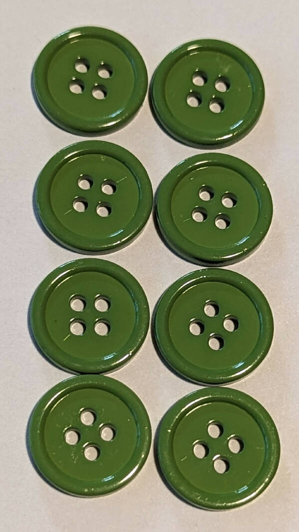 Avocado Green 5/8" Round Buttons - Set of 8