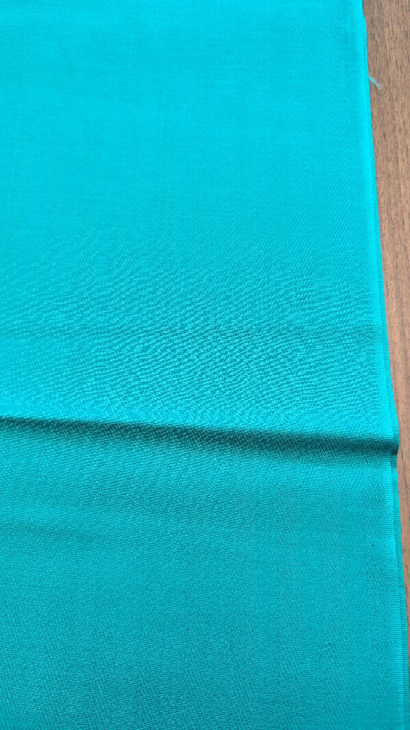 Teal Herringbone Weave Cotton Woven Fabric 43"W - 2 3/4 yds+